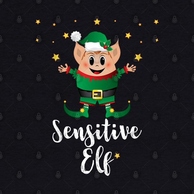 Sensitive Elf Christmas Elves Xmas Matching Family Group by ZNOVANNA